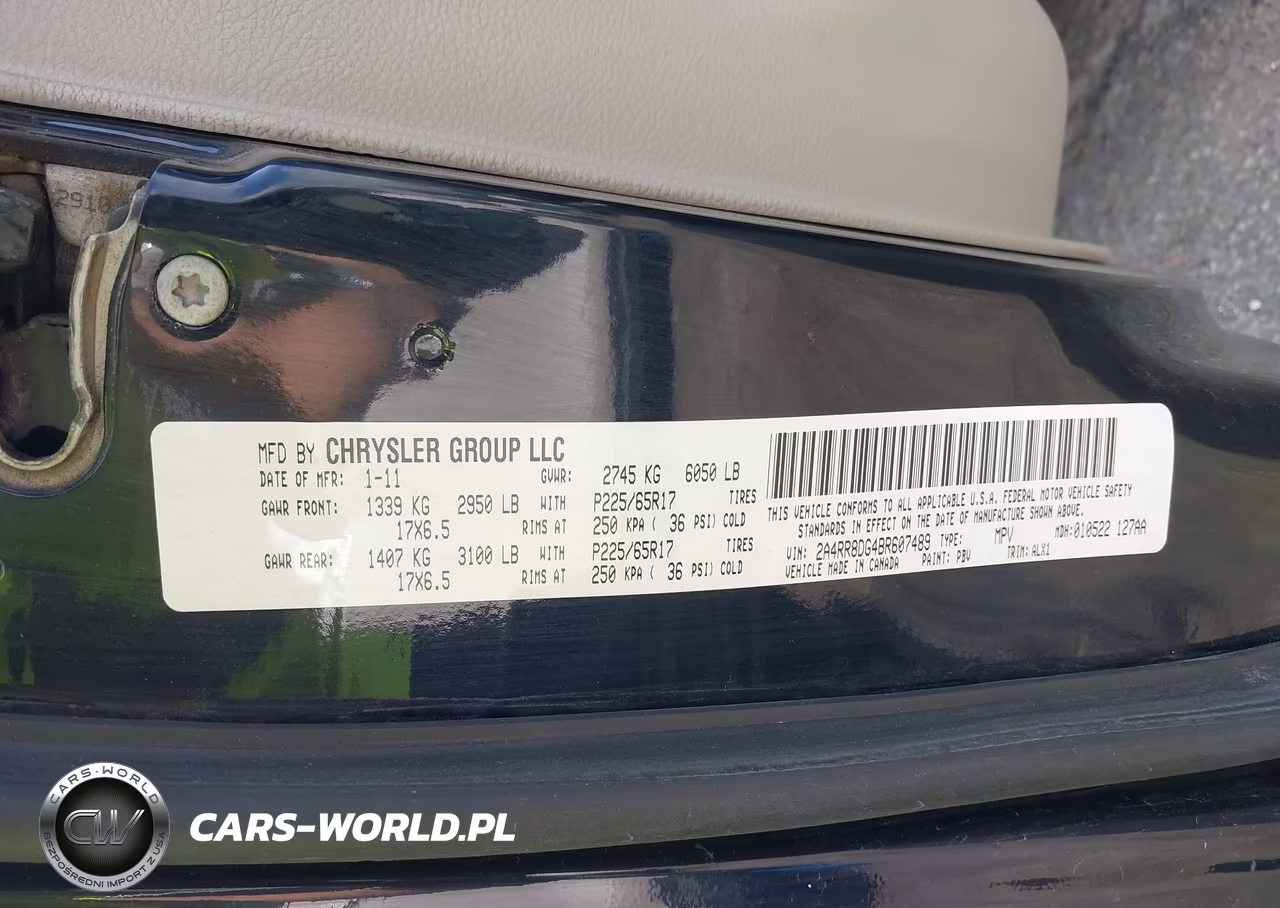 2011 Chrysler Town & Country Touring-L VIN:2A4RR8DG4BR607489 - 9