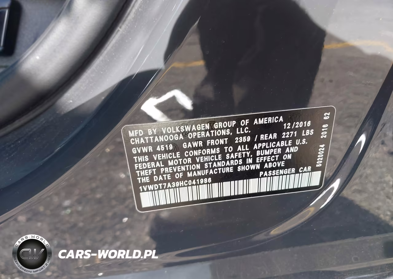 2017 Volkswagen Passat 1.8T R-Line VIN:1VWDT7A39HC041986 - 9