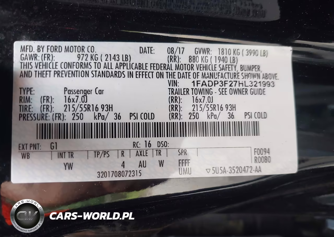 2017 Ford Focus Se VIN:1FADP3F27HL321993 - 9