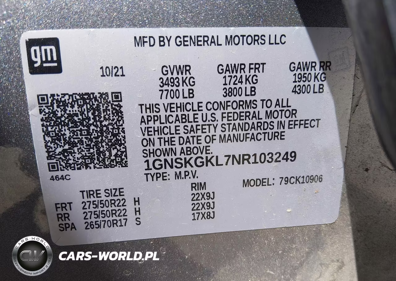 2022 Chevrolet Suburban 4Wd High Country VIN:1GNSKGKL7NR103249 - 9