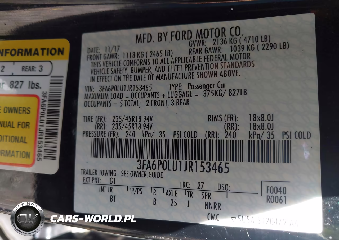 2018 Ford Fusion Hybrid Se VIN:3FA6P0LU1JR153465 - 9