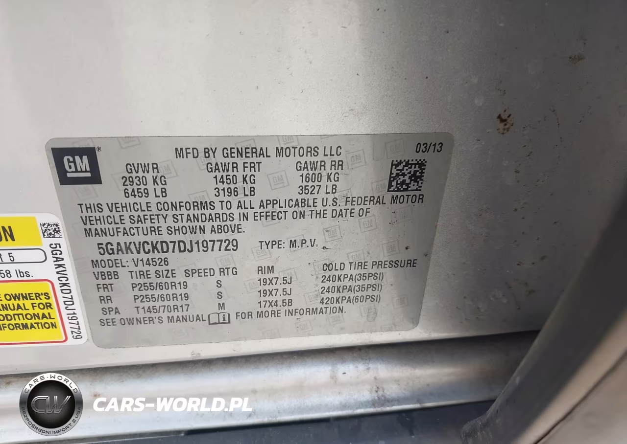 2013 Buick Enclave Leather VIN:5GAKVCKD7DJ197729 - 9