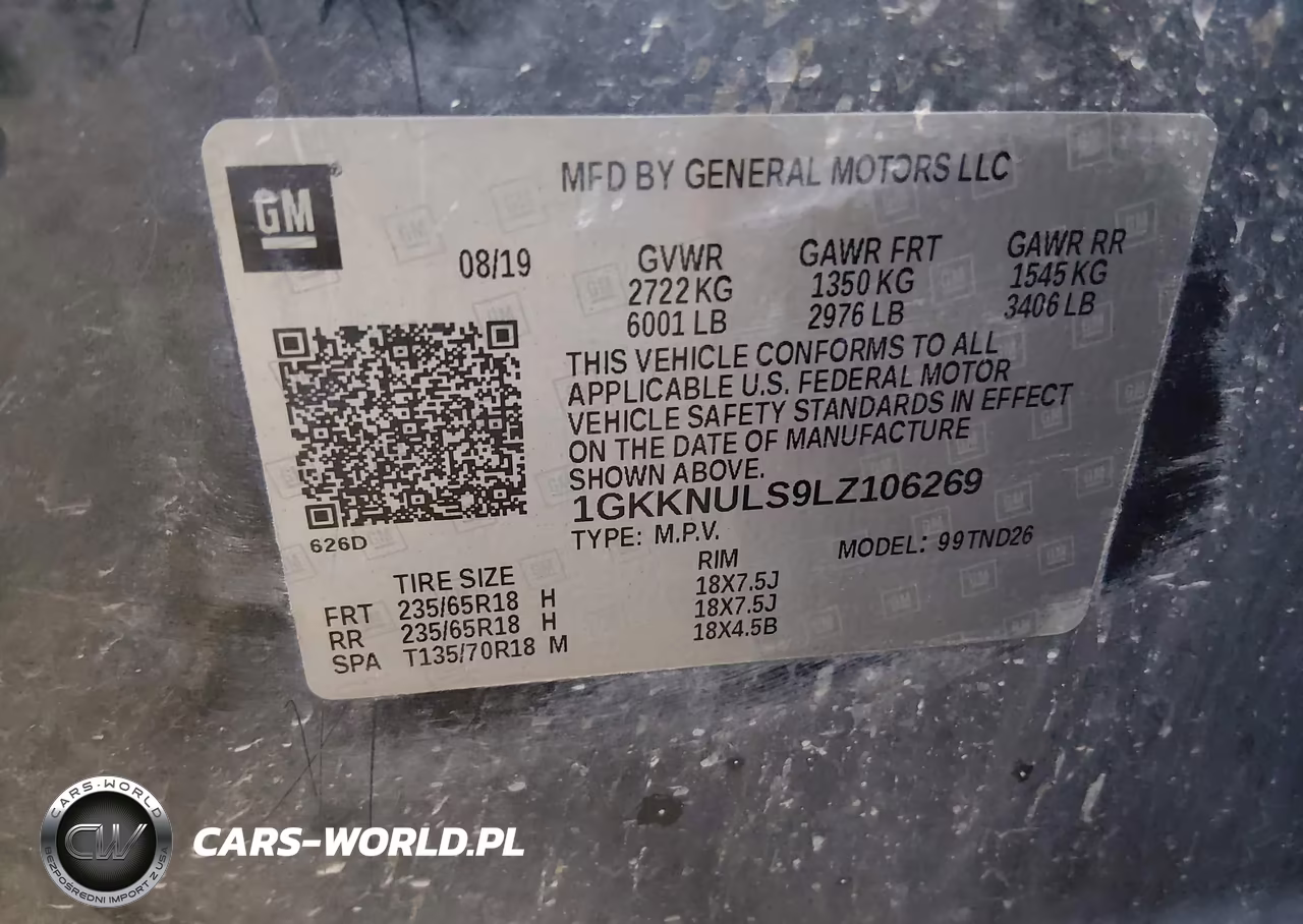 2020 GMC Acadia Awd Slt VIN:1GKKNULS9LZ106269 - 9