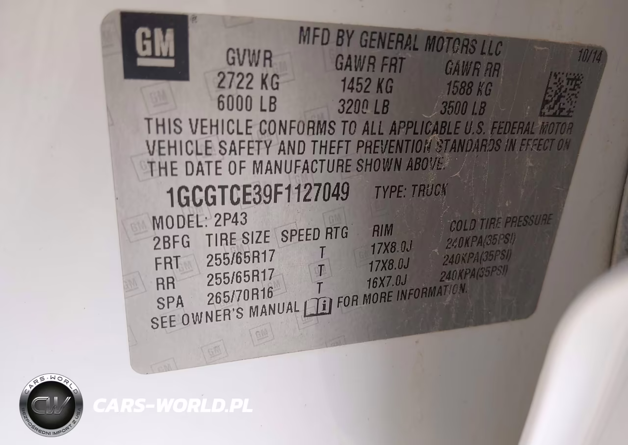 2015 Chevrolet Colorado Z71 VIN:1GCGTCE39F1127049 - 9