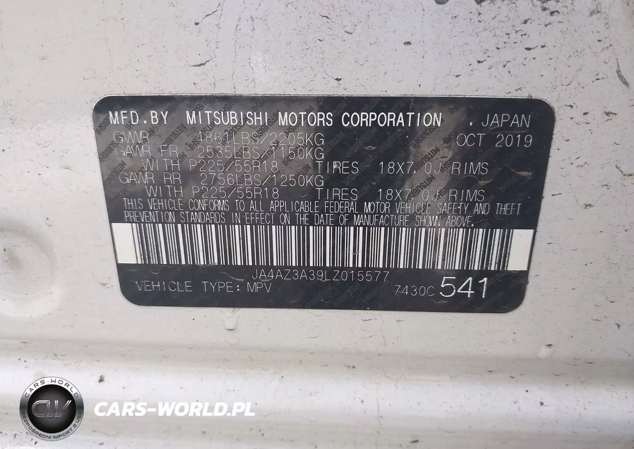 2020 Mitsubishi Outlander Se 2.4 S-Awc VIN:JA4AZ3A39LZ015577 - 9