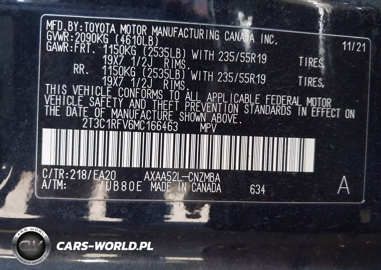2021 Toyota Rav4 Xle Premium VIN:2T3C1RFV6MC166463 - 9