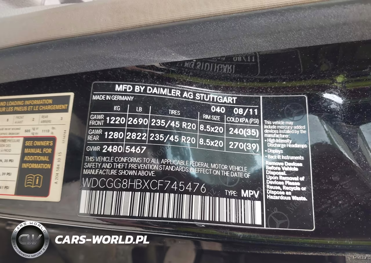 2012 Mercedes-Benz Glk 350 4Matic VIN:WDCGG8HBXCF745476 - 9