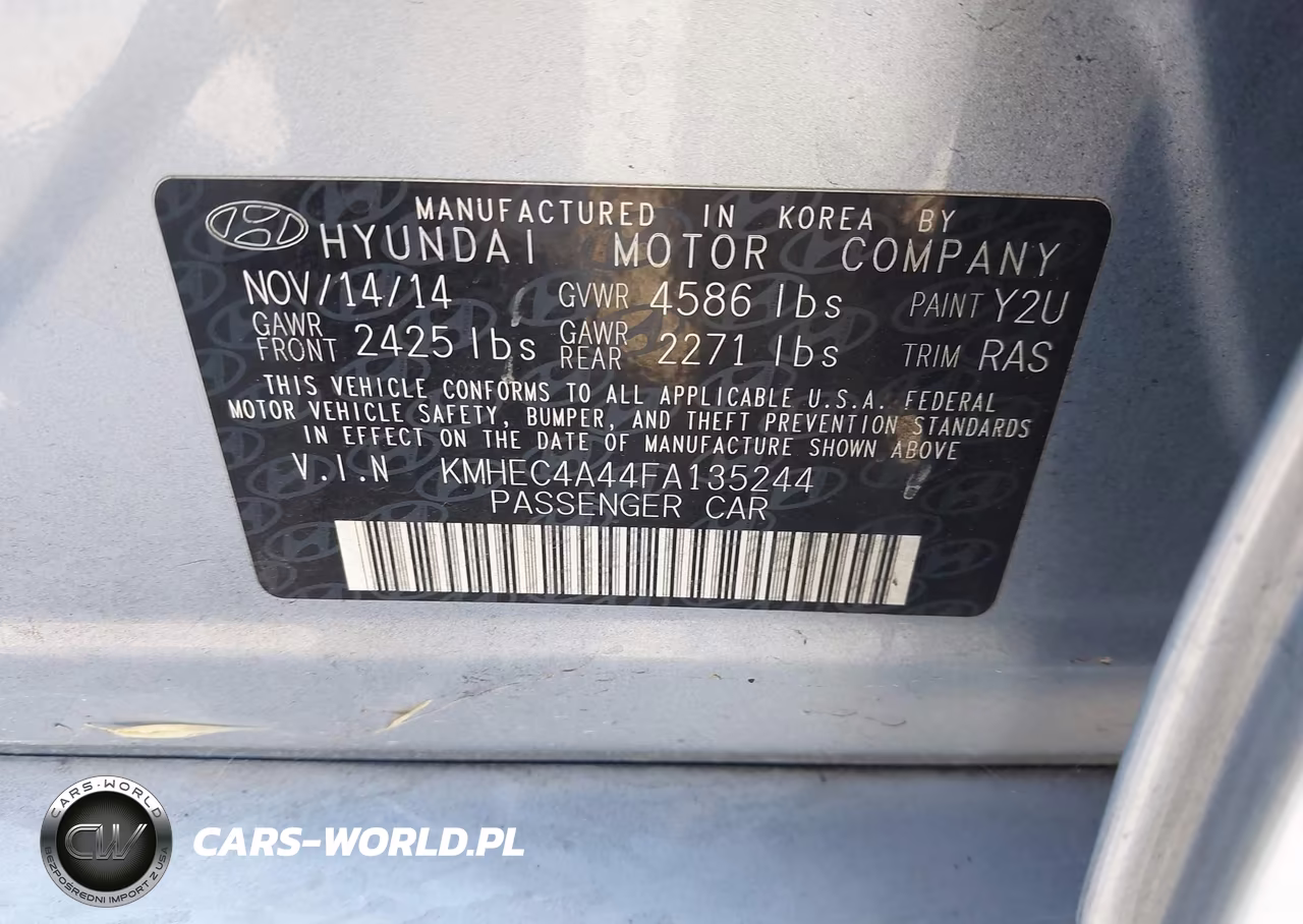 2015 Hyundai Sonata Hybrid VIN:KMHEC4A44FA135244 - 9