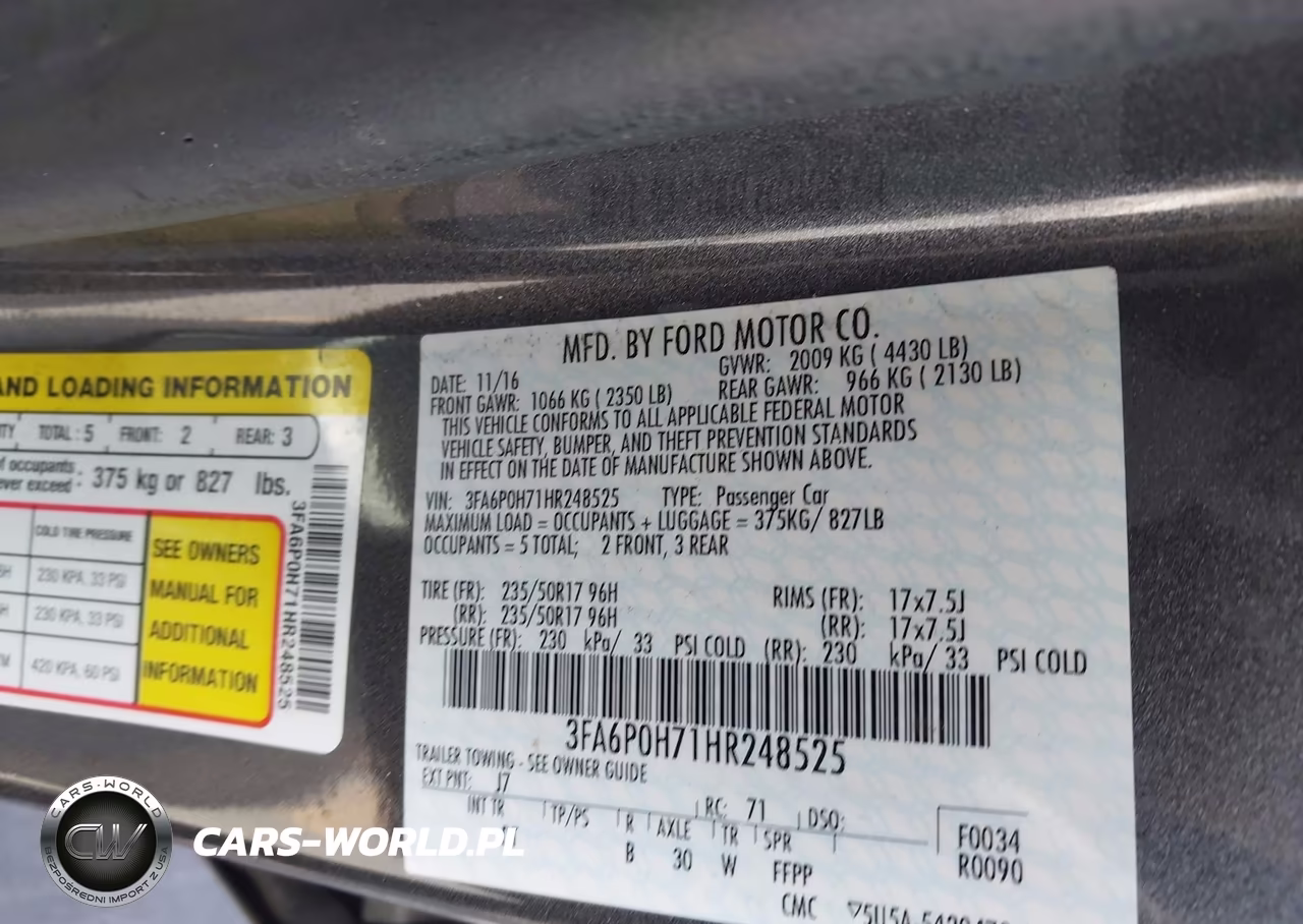 2017 Ford Fusion Se VIN:3FA6P0H71HR248525 - 9