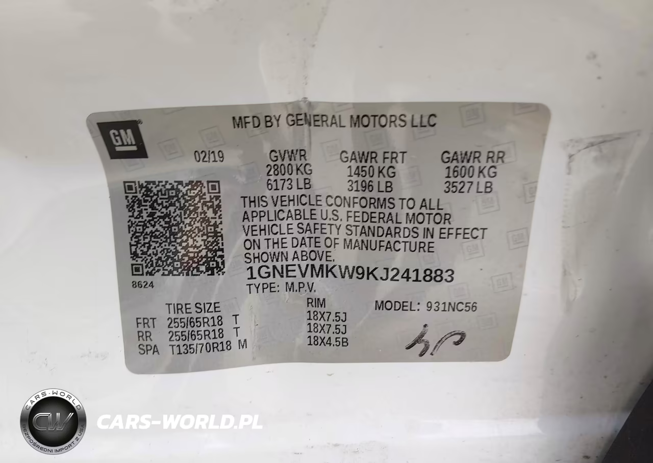 2019 Chevrolet Traverse 2Fl VIN:1GNEVMKW9KJ241883 - 9