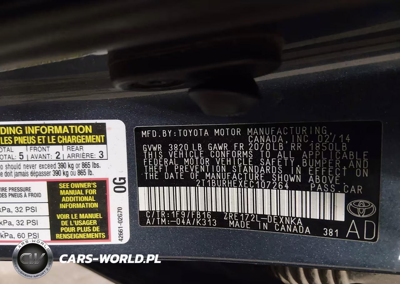 2014 Toyota Corolla Le VIN:2T1BURHEXEC107264 - 9