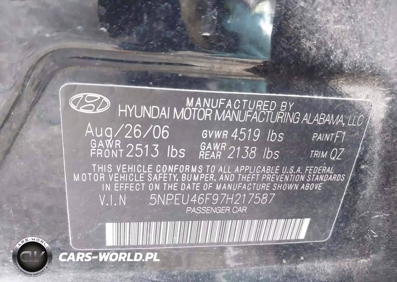 2007 Hyundai Sonata Limited-Se V6 VIN:5NPEU46F97H217587 - 9