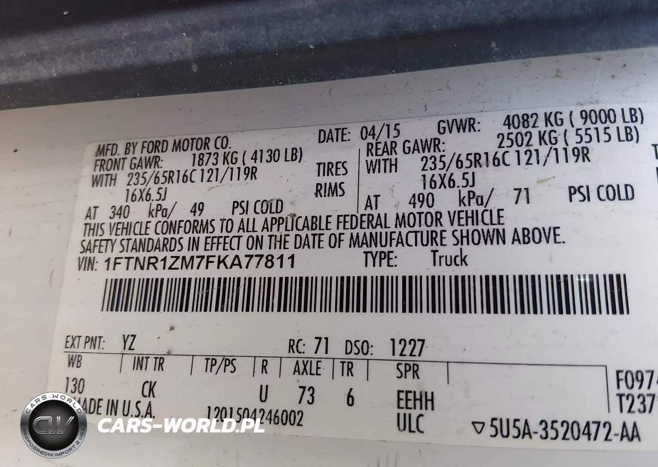 2015 Ford Transit-250 VIN:1FTNR1ZM7FKA77811 - 9