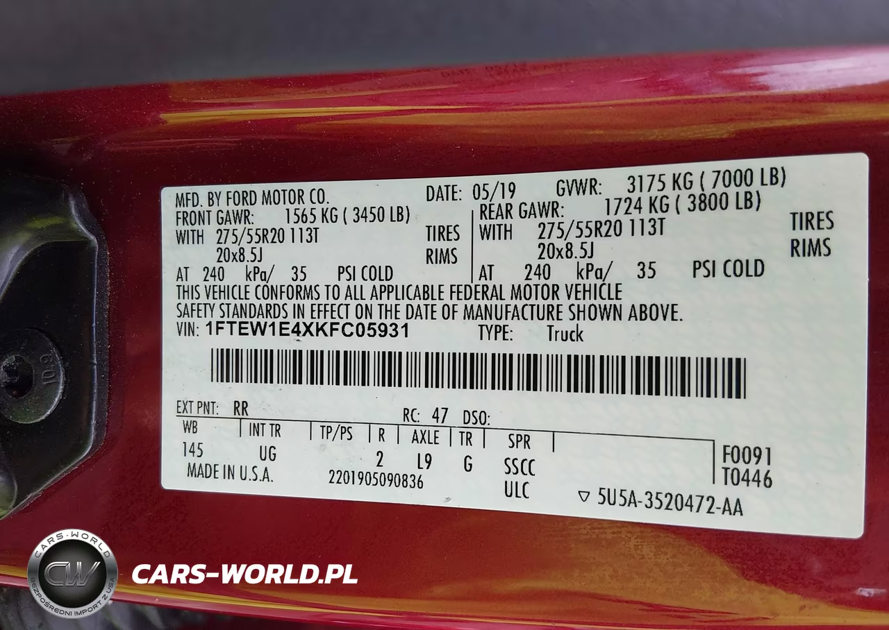 2019 Ford F-150 Xlt VIN:1FTEW1E4XKFC05931 - 9