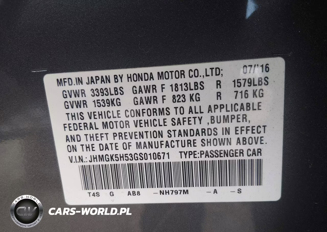 2016 Honda Fit Lx VIN:JHMGK5H53GS010671 - 9