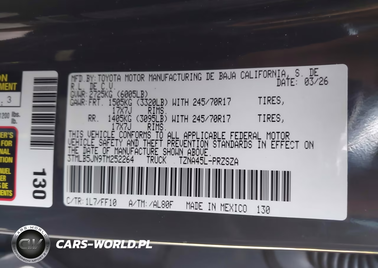 2026 Toyota Tacoma Sr5 VIN:3TMLB5JN9TM252264 - 9