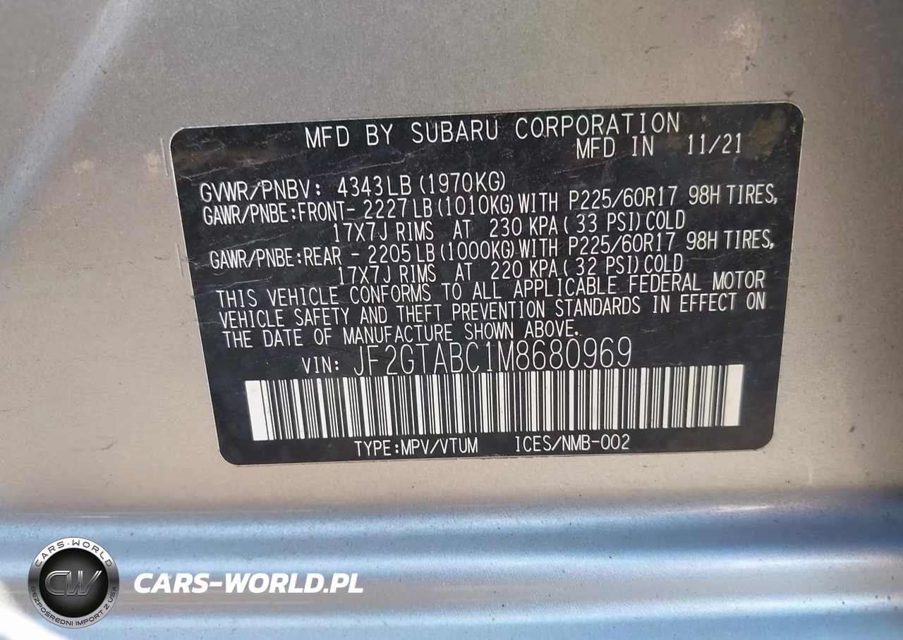 2021 Subaru Crosstrek VIN:JF2GTABC1M8680969 - 9