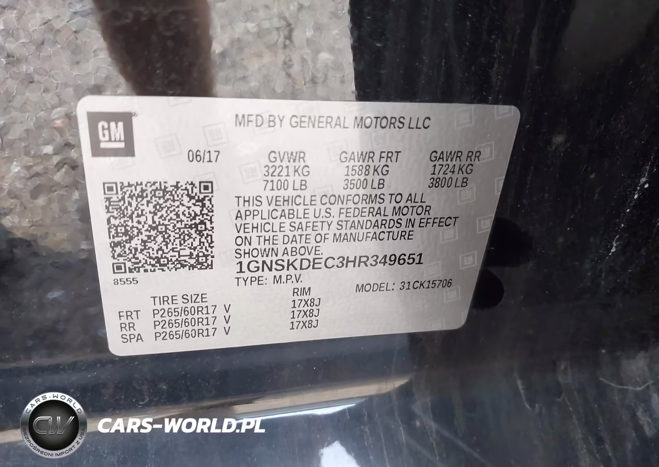 2017 Chevrolet Tahoe Commercial Fleet VIN:1GNSKDEC3HR349651 - 9