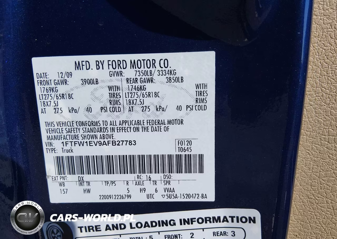 2010 Ford F-150 Fx4-Harley-Davidson-King Ranch-Lariat-Platinum-Xl-Xlt VIN:1FTFW1EV9AFB27783 - 9