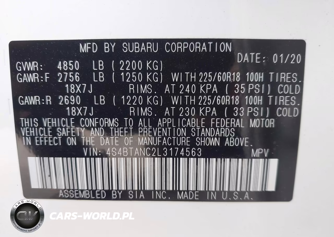 2020 Subaru Outback Limited VIN:4S4BTANC2L3174563 - 9