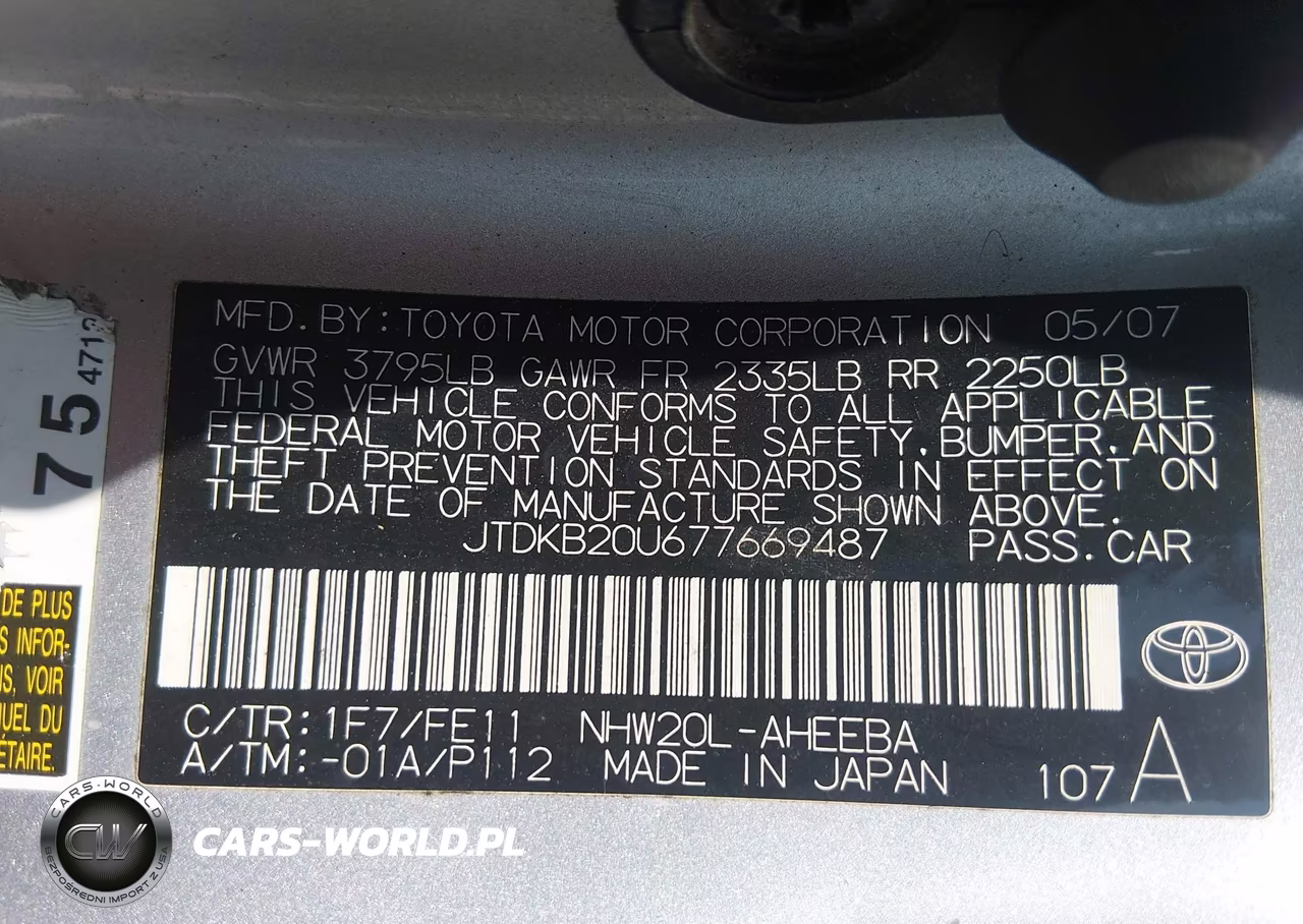 2007 Toyota Prius VIN:JTDKB20U677669487 - 9