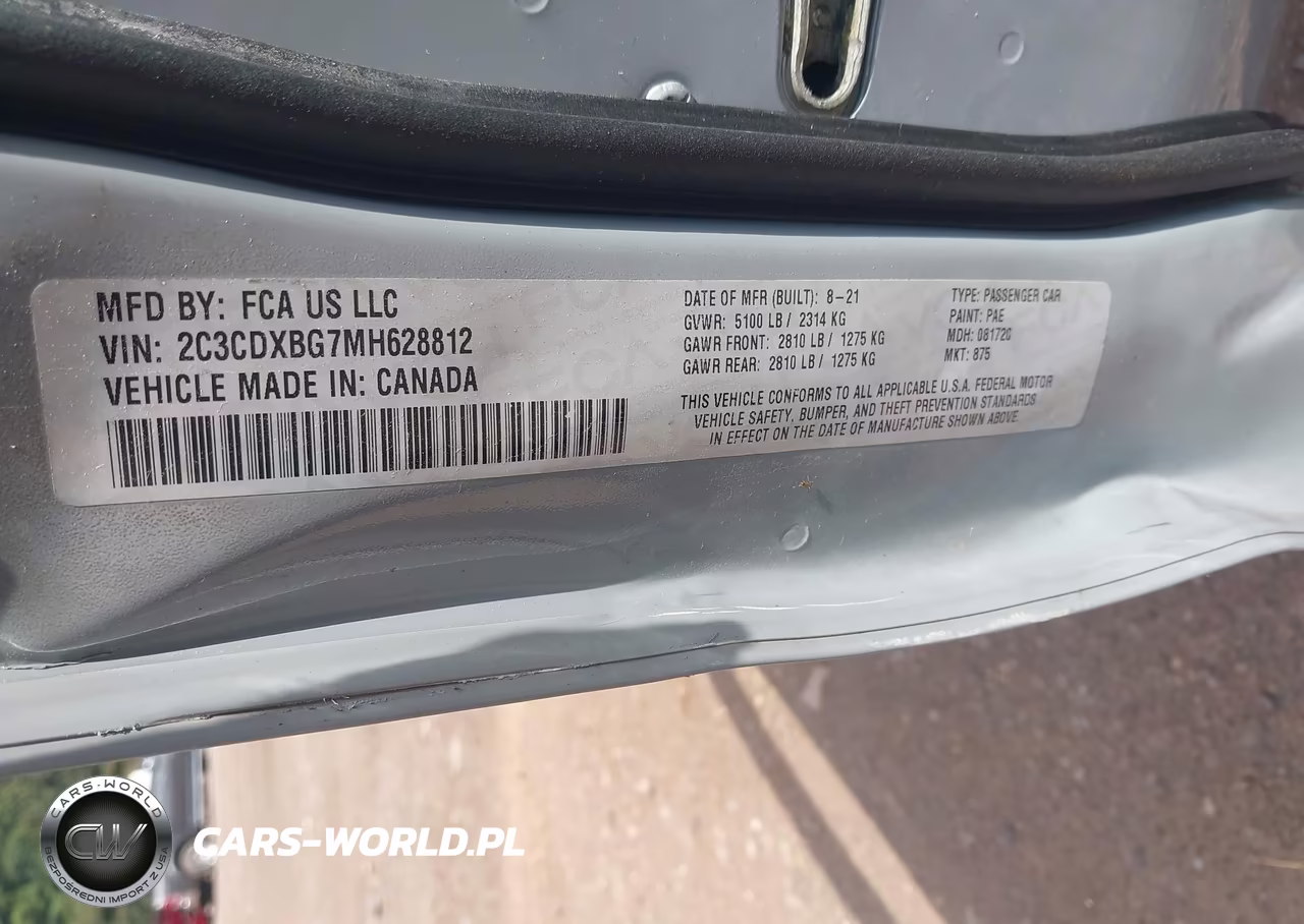 2021 Dodge Charger Sxt Rwd VIN:2C3CDXBG7MH628812 - 9