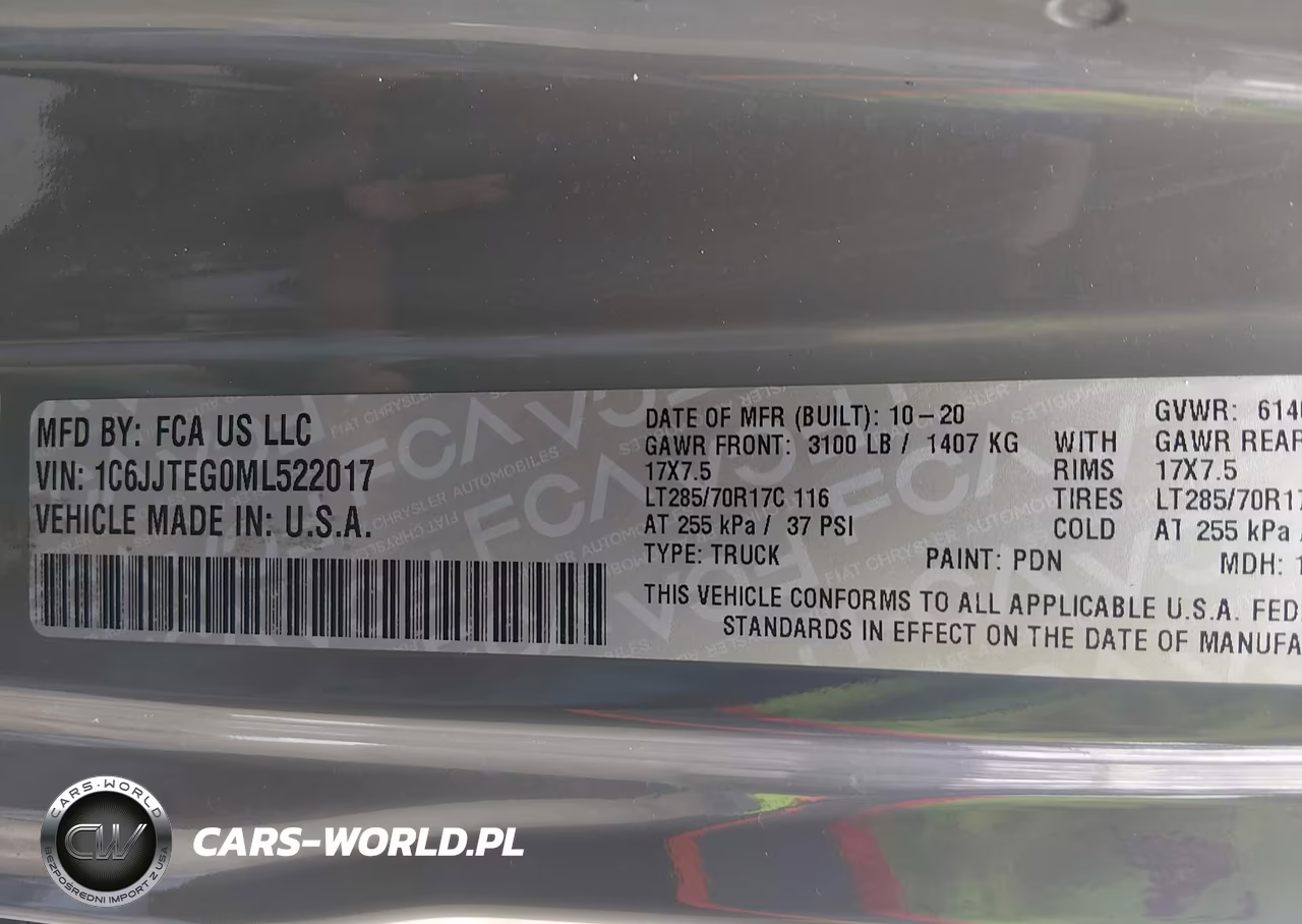 2021 Jeep Gladiator Mojave 4X4 VIN:1C6JJTEG0ML522017 - 9