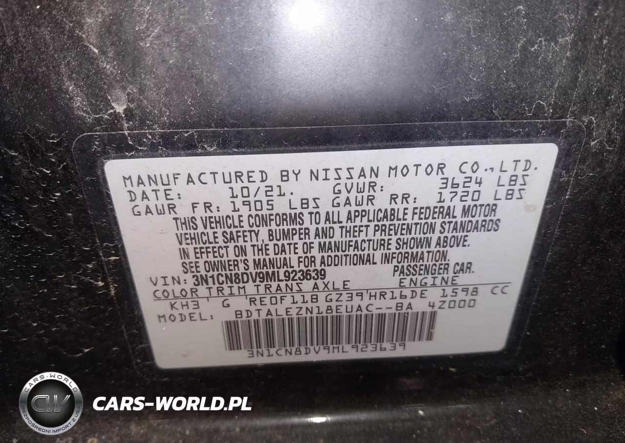 2021 Nissan Versa S VIN:3N1CN8DV9ML923639 - 9