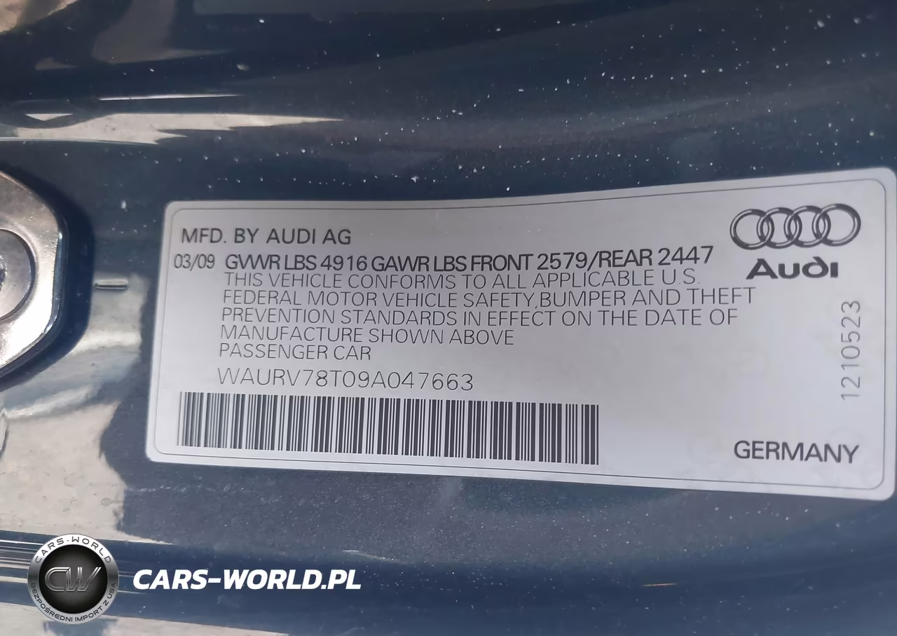 2009 Audi S5 4.2L VIN:WAURV78T09A047663 - 9