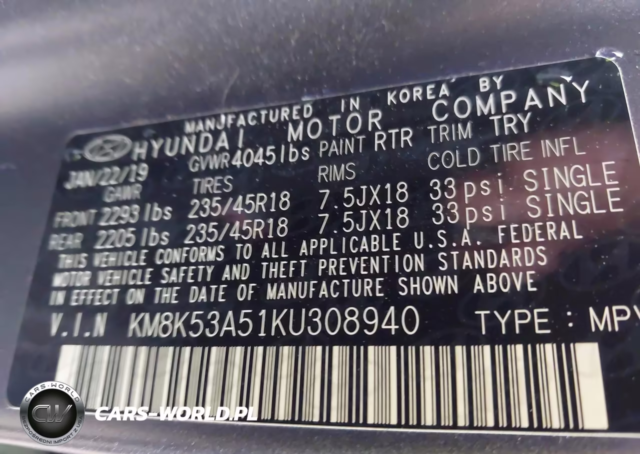2019 Hyundai Kona Iron Man VIN:KM8K53A51KU308940 - 9