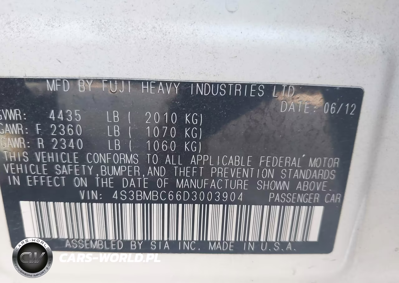 2013 Subaru Legacy 2.5I Premium VIN:4S3BMBC66D3003904 - 9