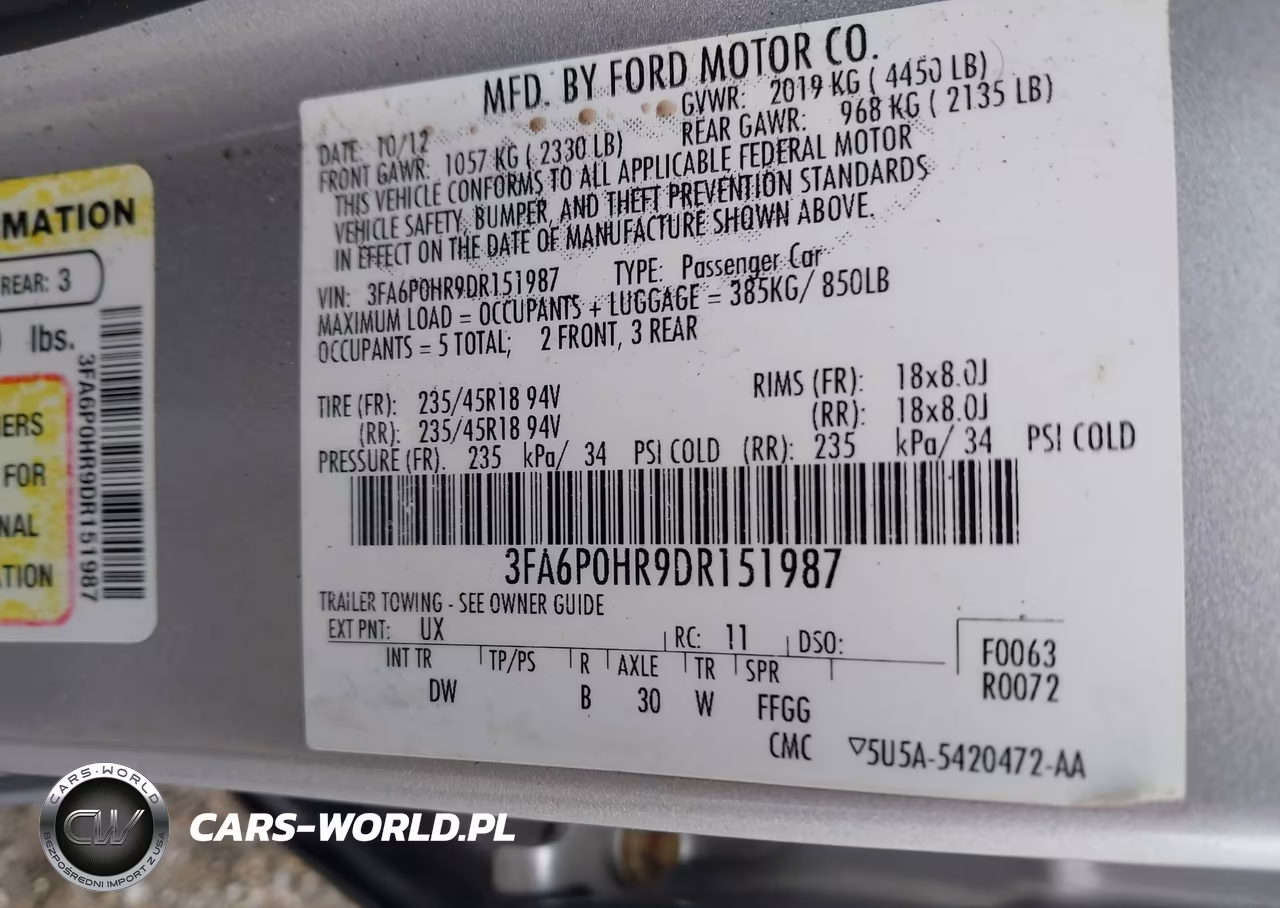 2013 Ford Fusion Se VIN:3FA6P0HR9DR151987 - 9