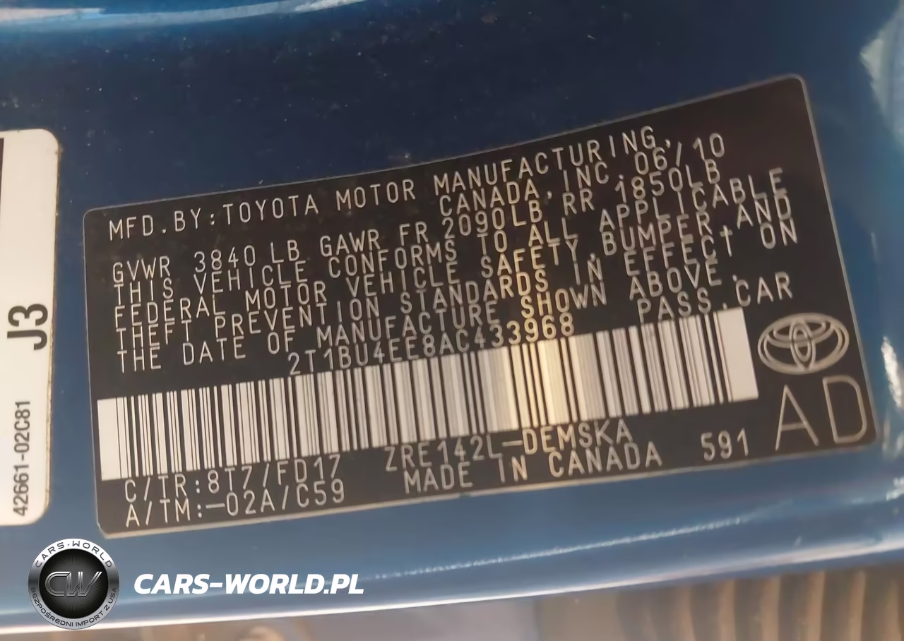 2010 Toyota Corolla S VIN:2T1BU4EE8AC433968 - 9