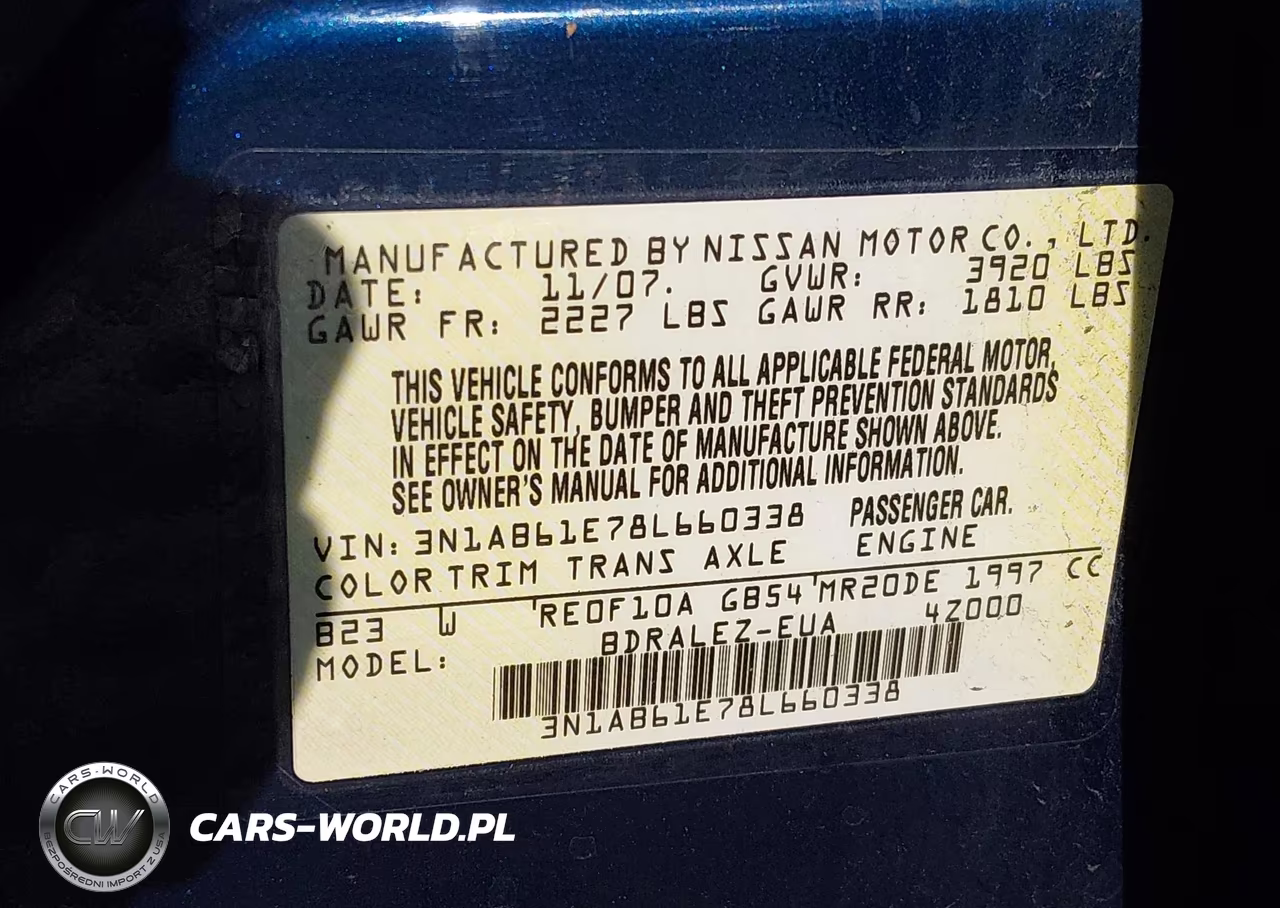 2008 Nissan Sentra 2.0S VIN:3N1AB61E78L660338 - 9