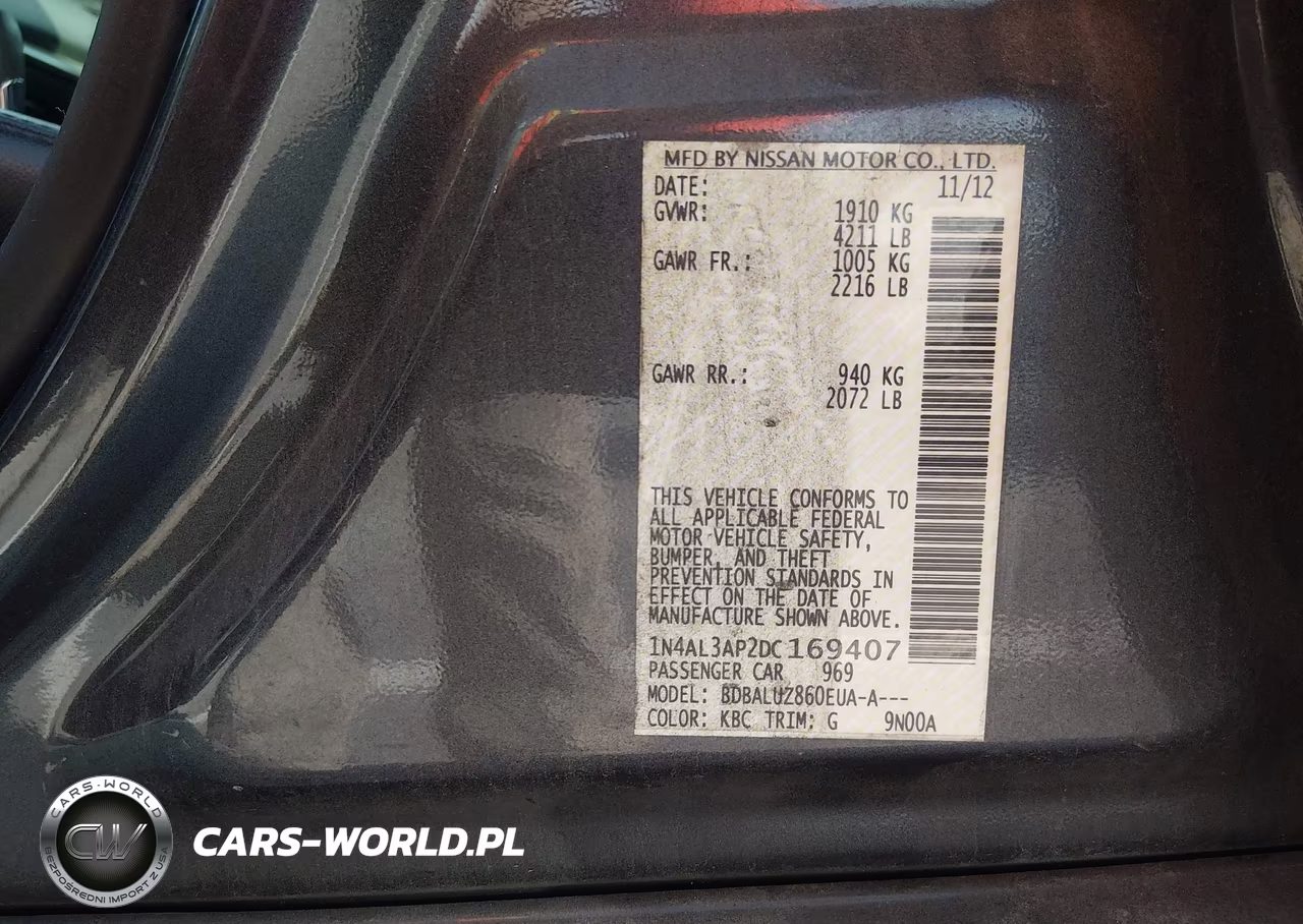 2013 Nissan Altima 2.5 Sv VIN:1N4AL3AP2DC169407 - 9