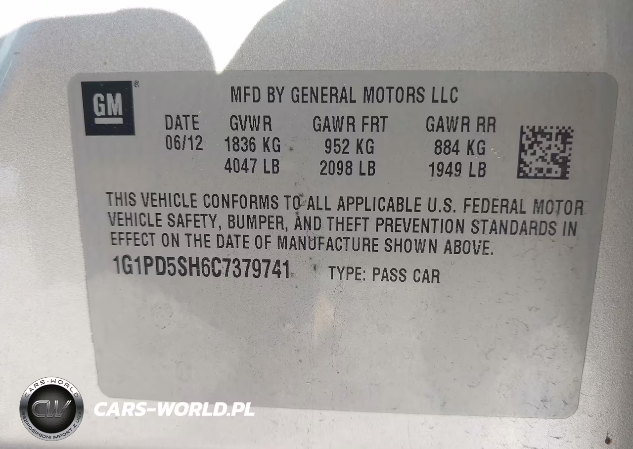 2012 Chevrolet Cruze Ls VIN:1G1PD5SH6C7379741 - 9