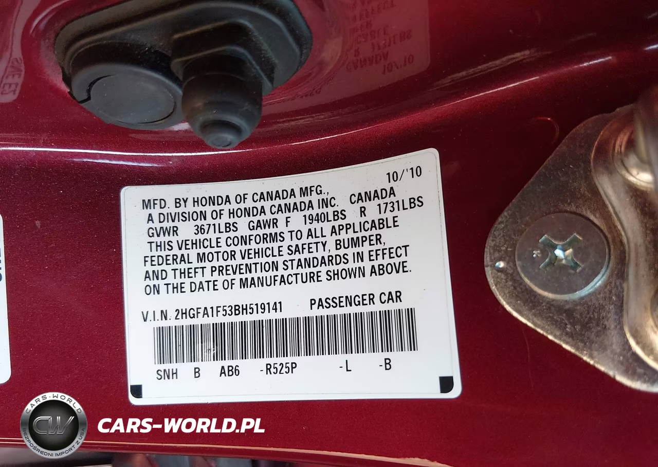 2011 Honda Civic Lx VIN:2HGFA1F53BH519141 - 9