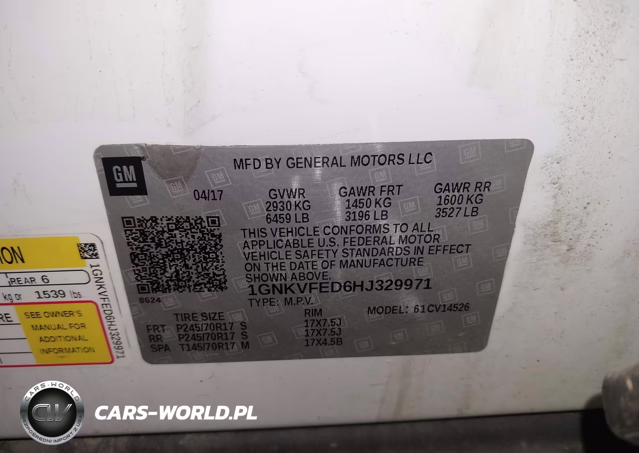 2017 Chevrolet Traverse Ls VIN:1GNKVFED6HJ329971 - 9