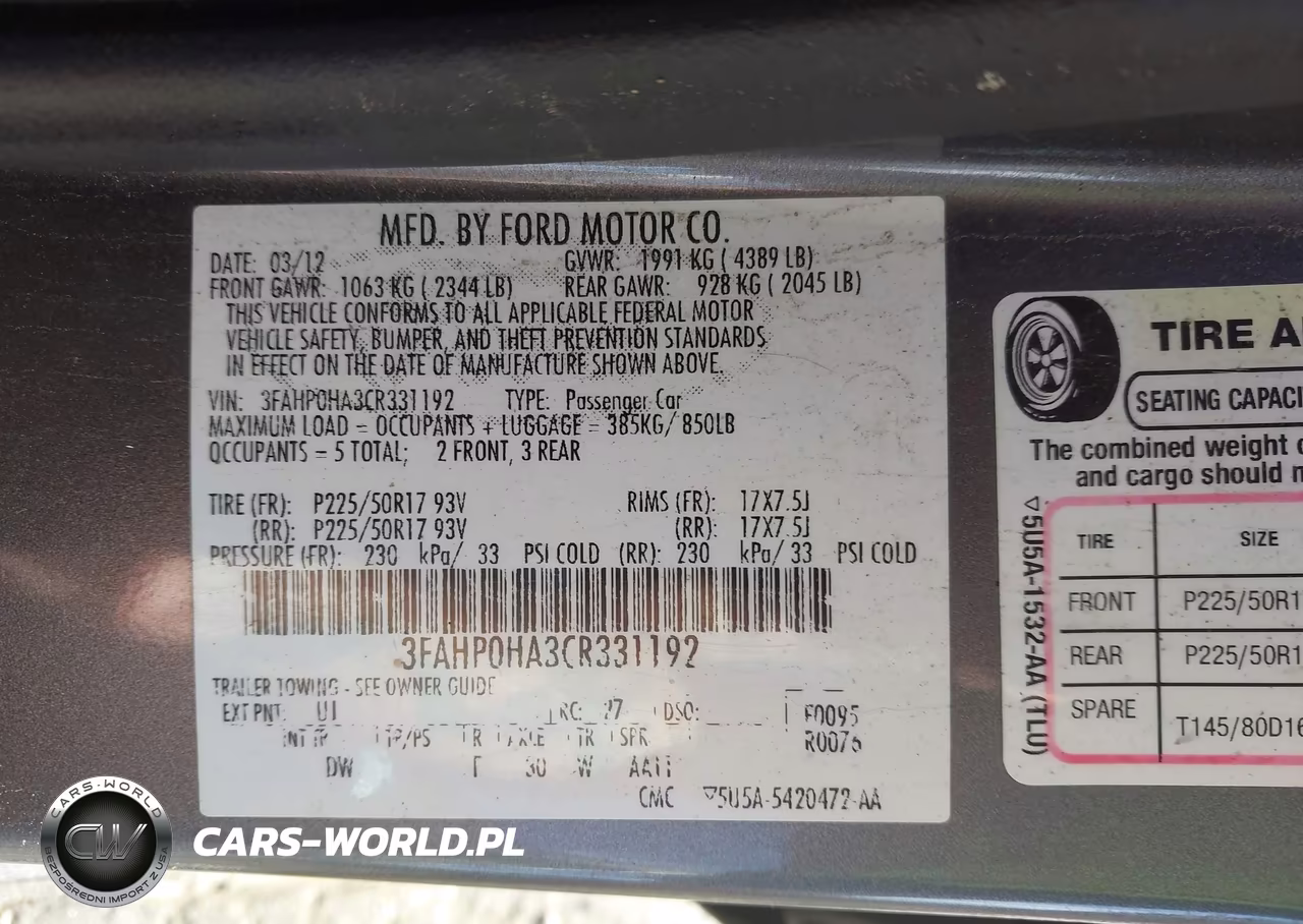 2012 Ford Fusion Se VIN:3FAHP0HA3CR331192 - 9