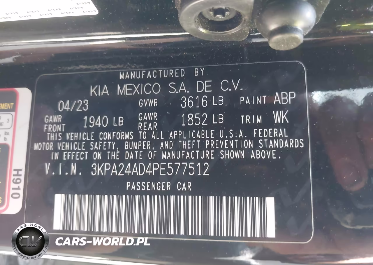 2023 Kia Rio S VIN:3KPA24AD4PE577512 - 9