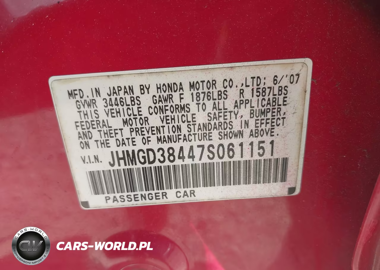2007 Honda Fit VIN:JHMGD38447S061151 - 9