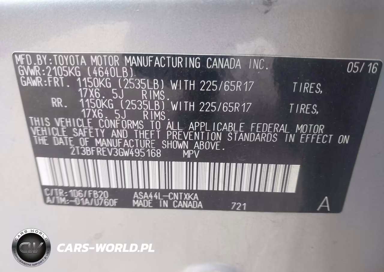 2016 Toyota Rav4 Le VIN:2T3BFREV3GW495168 - 9