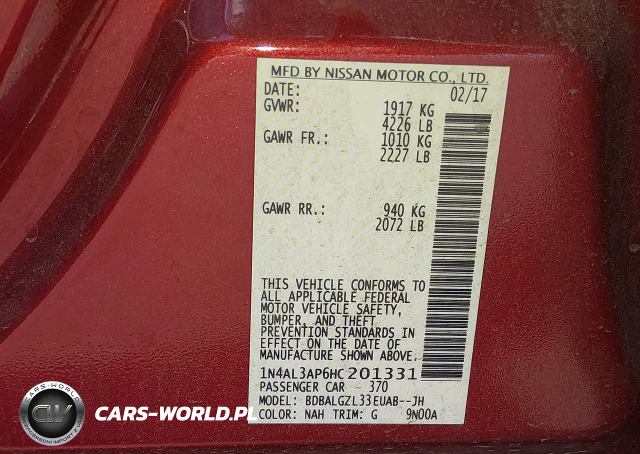 2017 Nissan Altima 2.5 S VIN:1N4AL3AP6HC201331 - 9