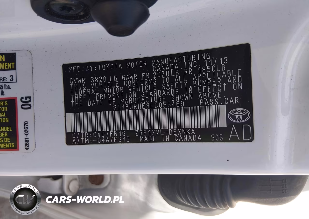2014 Toyota Corolla Le VIN:2T1BURHE8EC055469 - 9