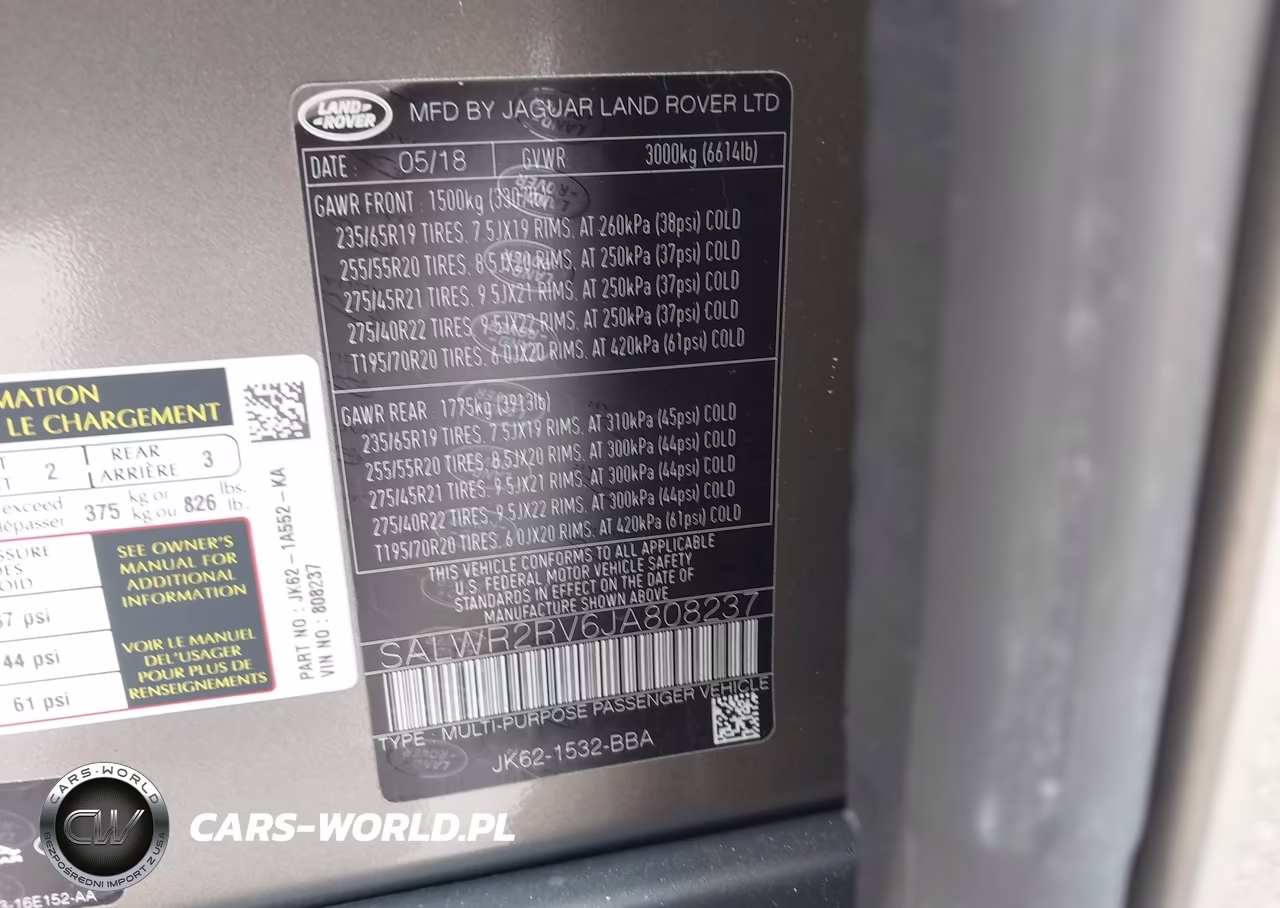 2018 Land Rover Range Rover Sport Hse VIN:SALWR2RV6JA808237 - 9