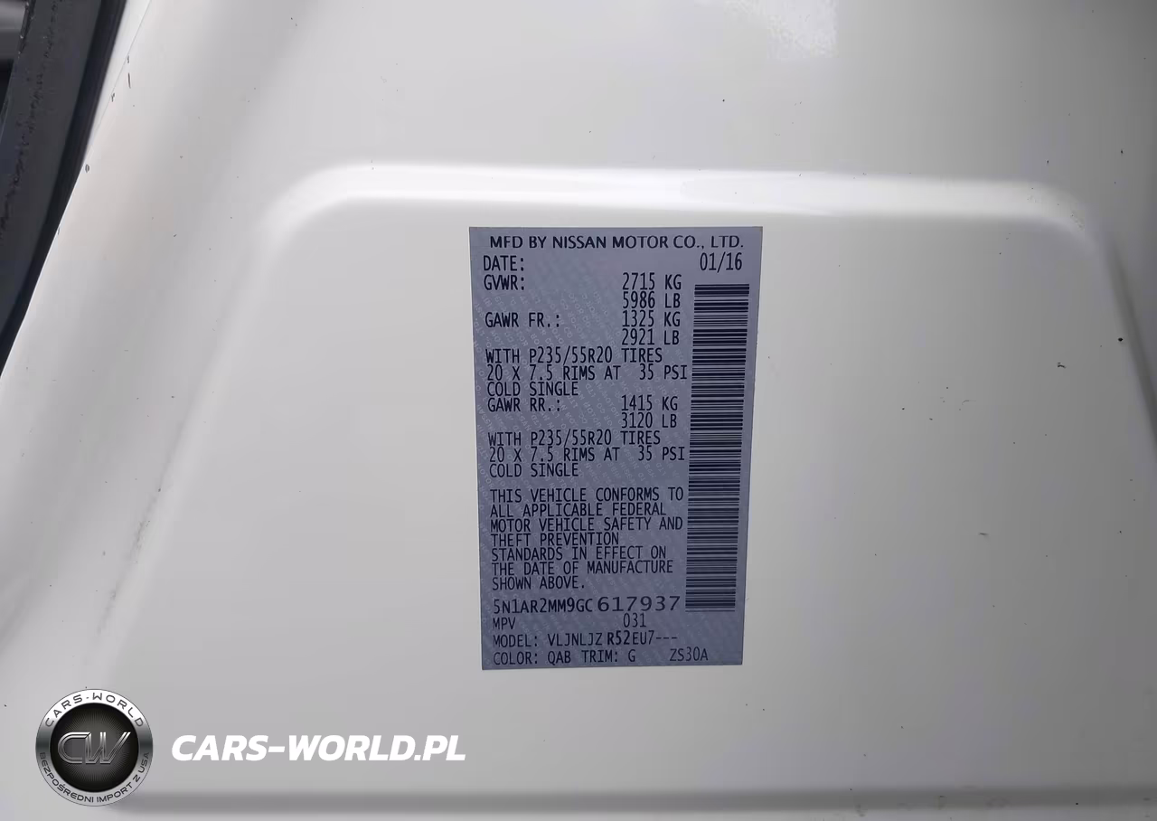 2016 Nissan Pathfinder Platinum VIN:5N1AR2MM9GC617937 - 9