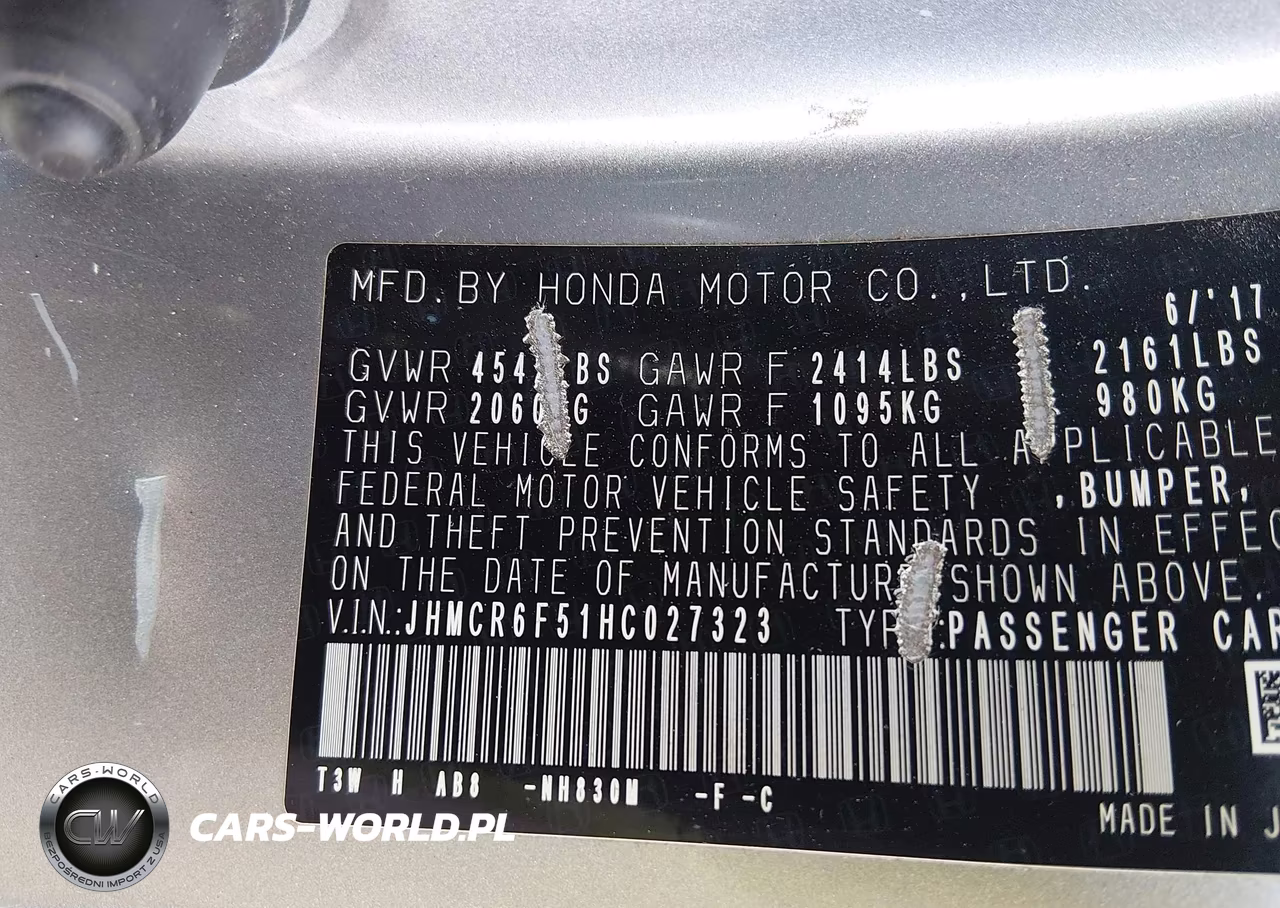 2017 Honda Accord Hybrid Ex-L VIN:JHMCR6F51HC027323 - 9