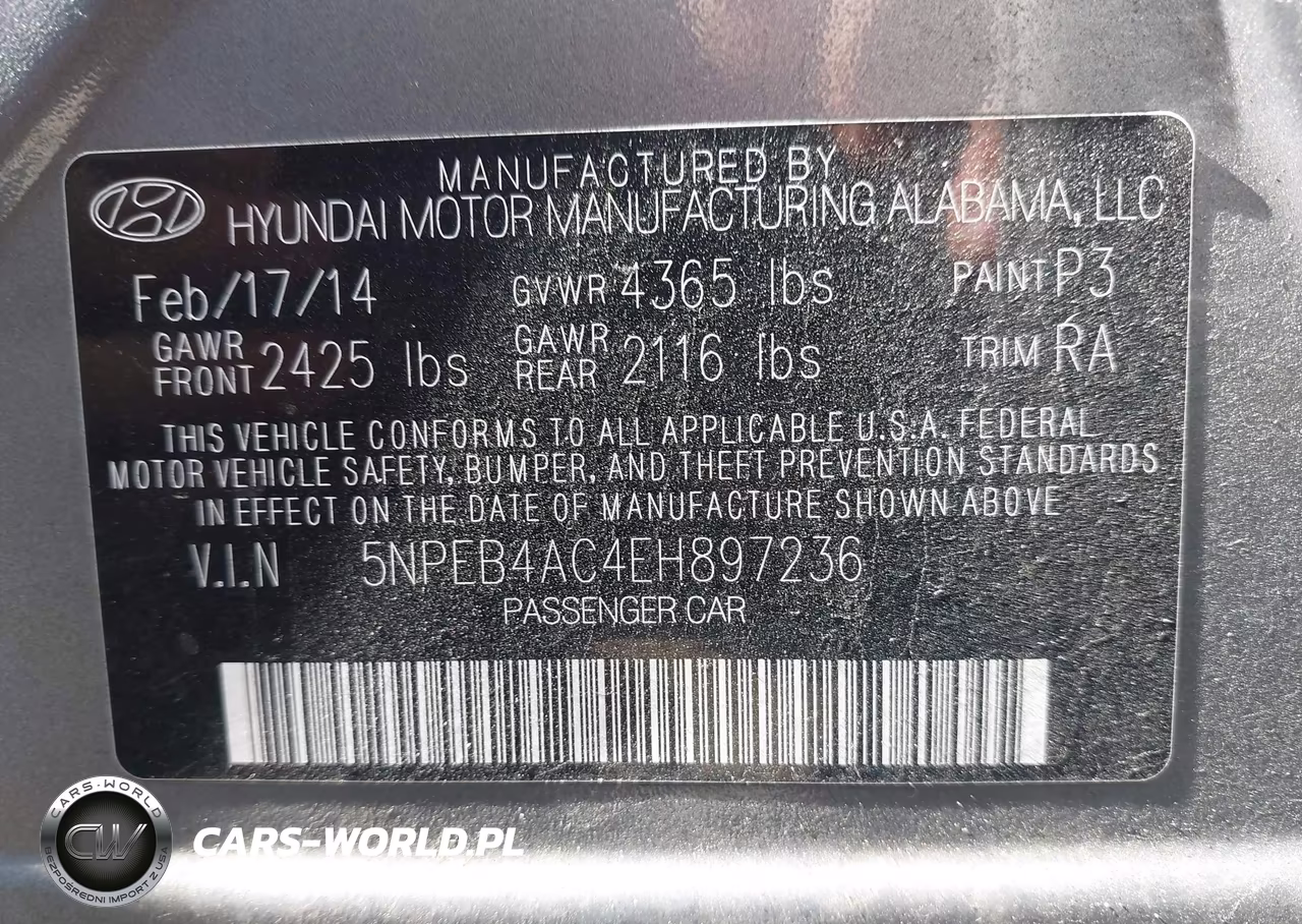 2014 Hyundai Sonata Gls VIN:5NPEB4AC4EH897236 - 9