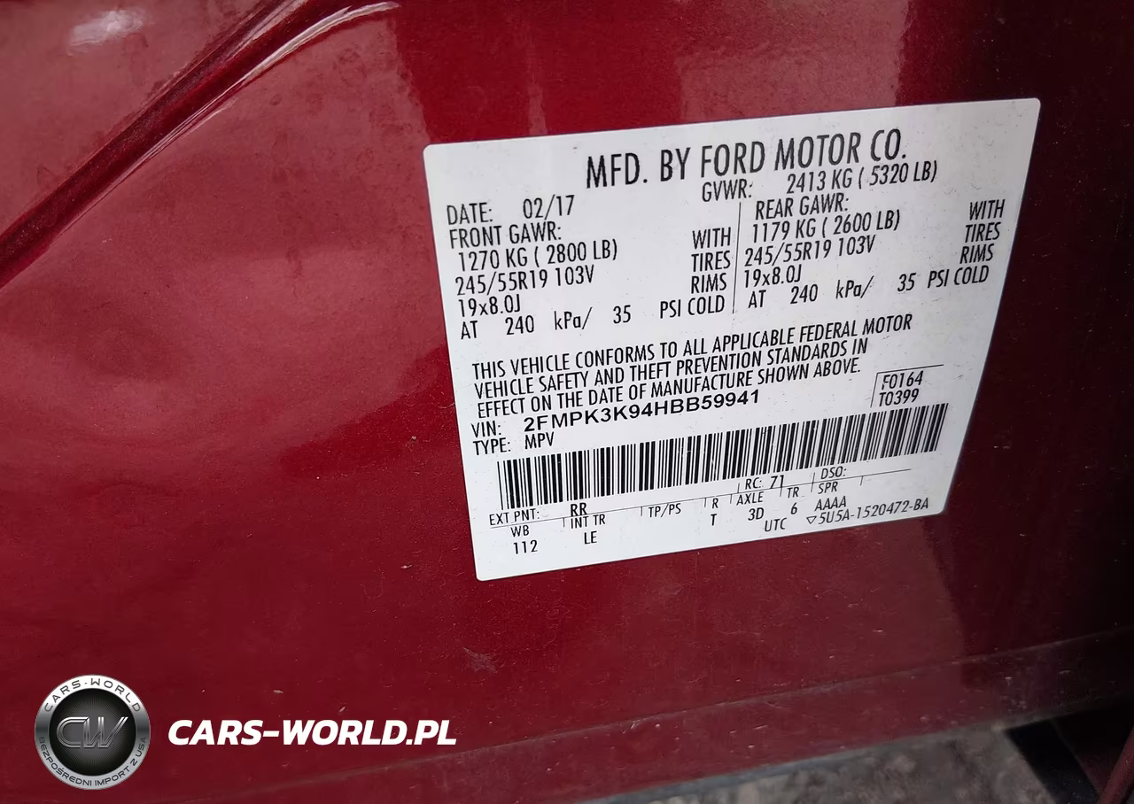 2017 Ford Edge Titanium VIN:2FMPK3K94HBB59941 - 9