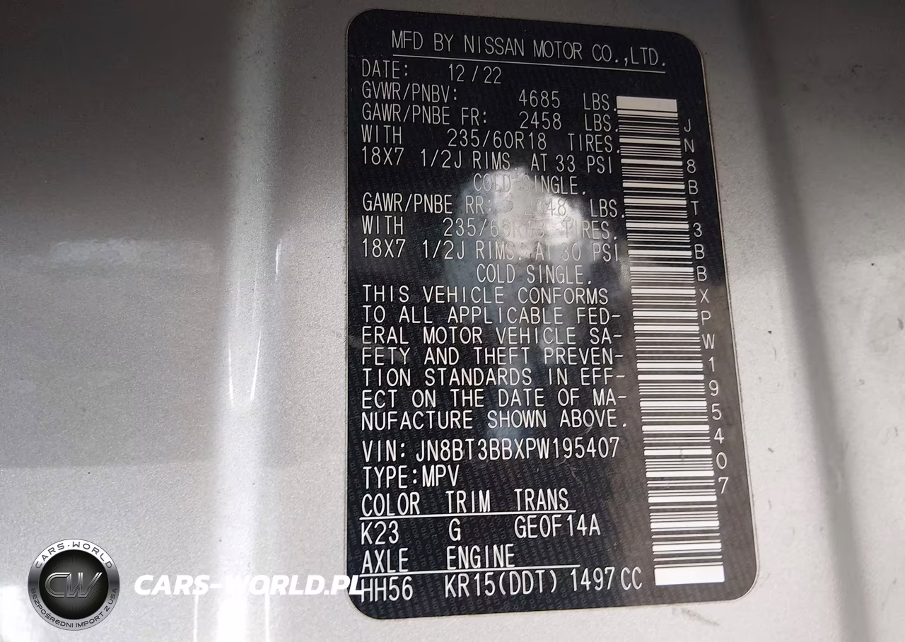 2023 Nissan Rogue Sv Intelligent Awd VIN:JN8BT3BBXPW195407 - 9